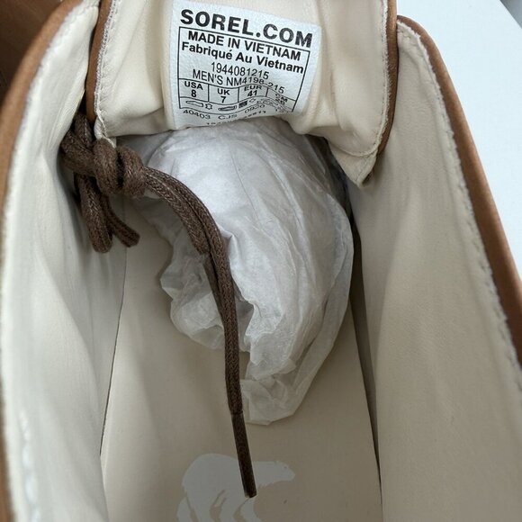 Sorel Men\'s Caribou Mod Chukka Boots size 8 Waterproof Brown Leather, Sea Salt